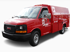 Red Lohmeyer Plumbing Repair Truck