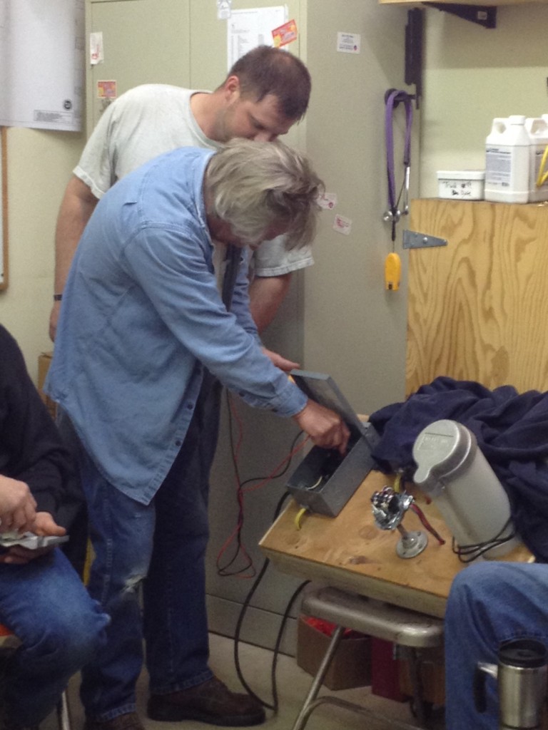 Gary & John using the well test box