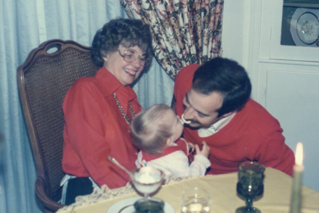 Lois Lohmeyer, Joe Lohmeyer, and baby Betsy – three generations of the Lohmeyer family