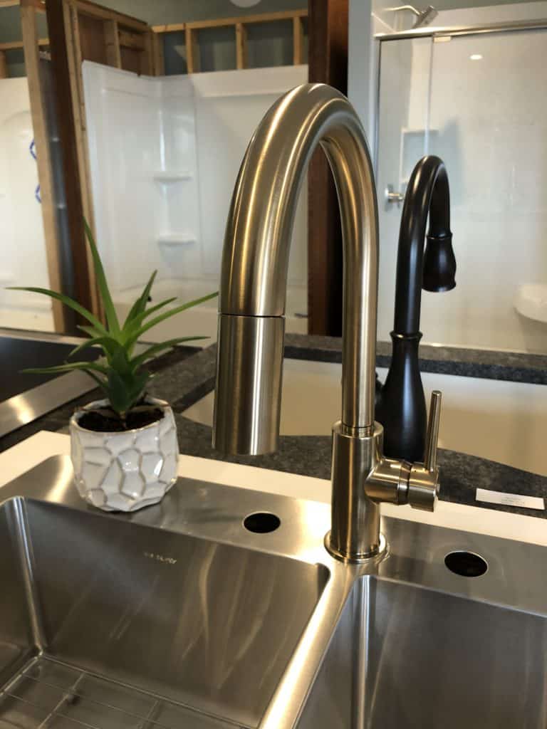 Delta Trinsic faucet on display at Lohmeyer Plumbing showroom in Columbus Indiana