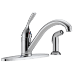 Delta Classic single handle kitchen faucet with side sprayer in chrome finish