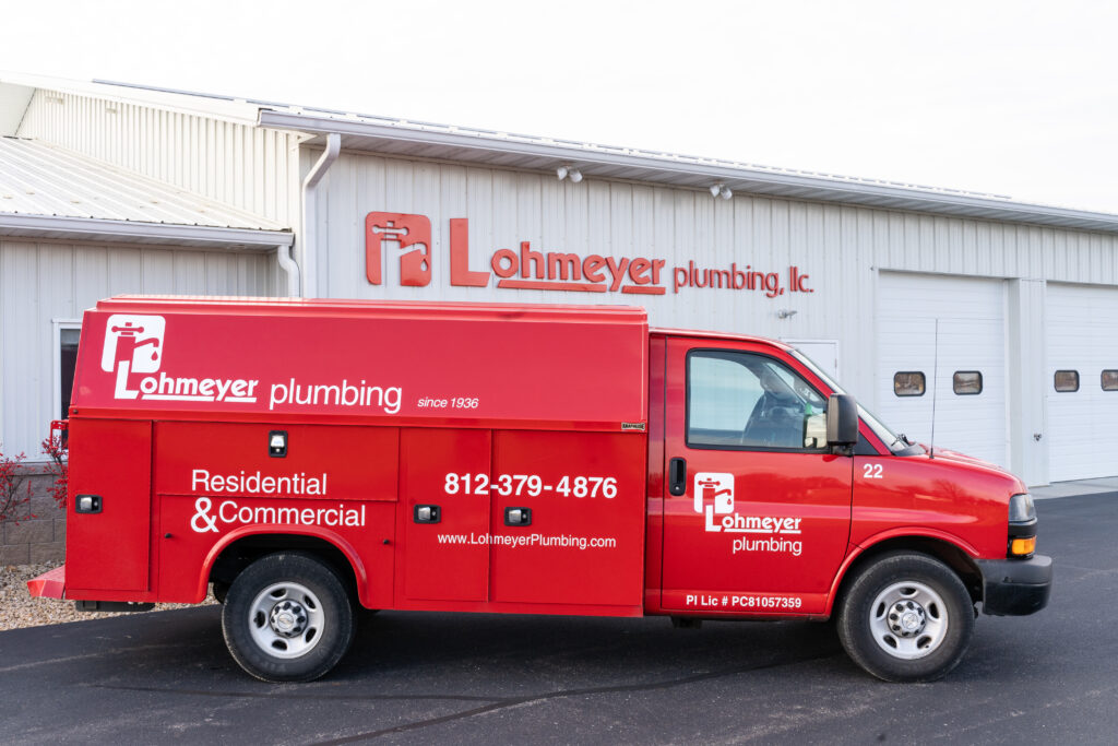 red lohmeyer plumbing truck