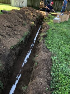 Lohmeyer Plumbing completing a sewer line replacement in Columbus, IN