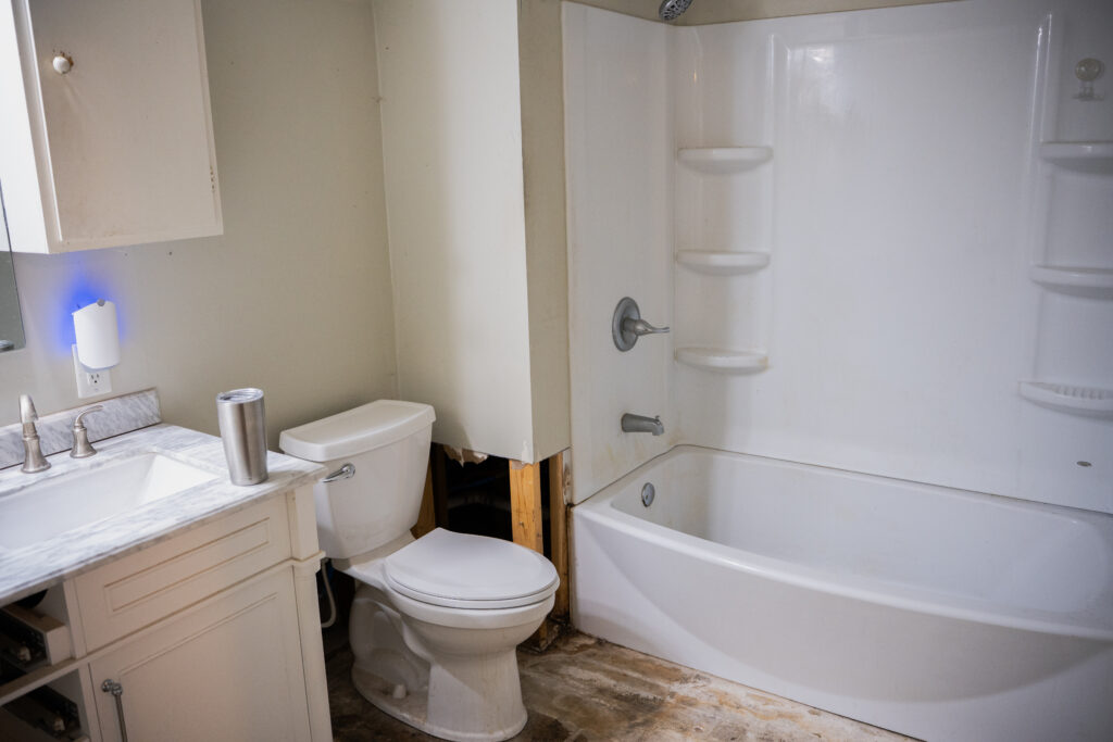 Existing bathroom before demo begins