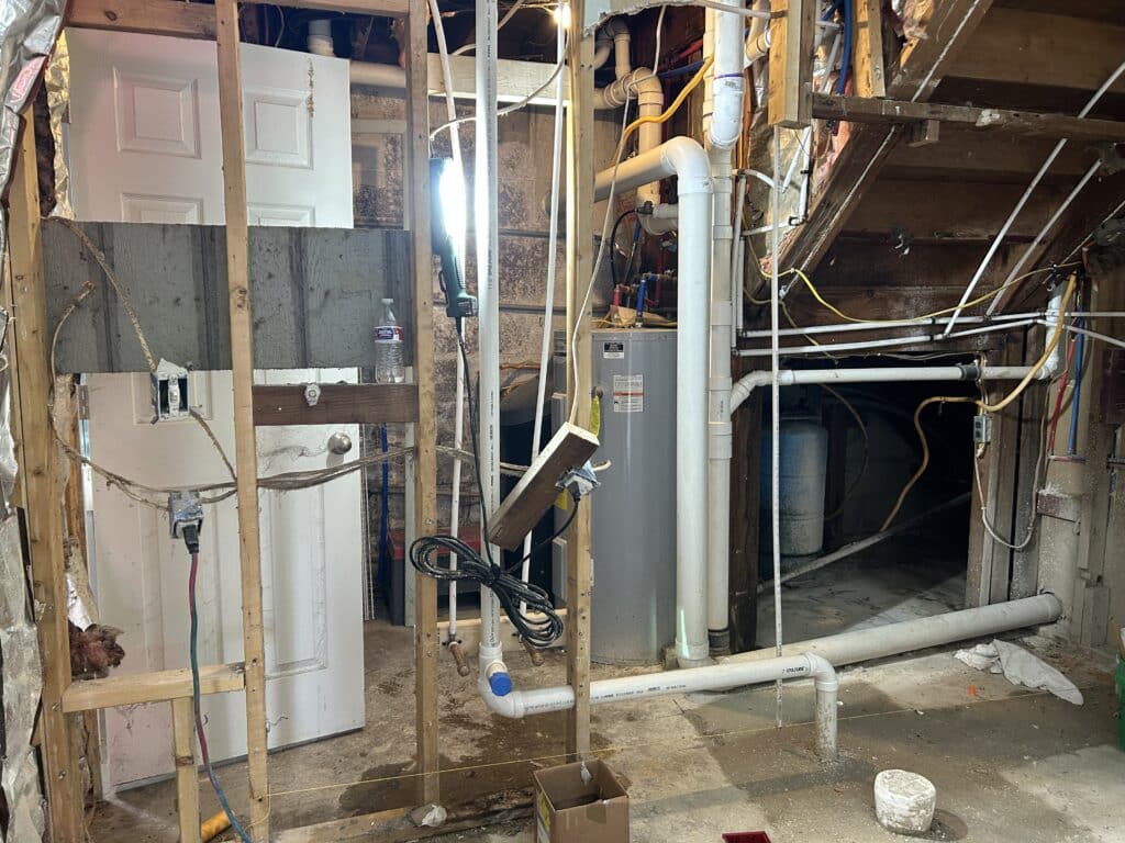 Bathroom down to the studs